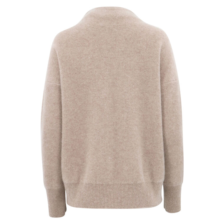 Plush Cashmere Funnel Neck Sweater image number null