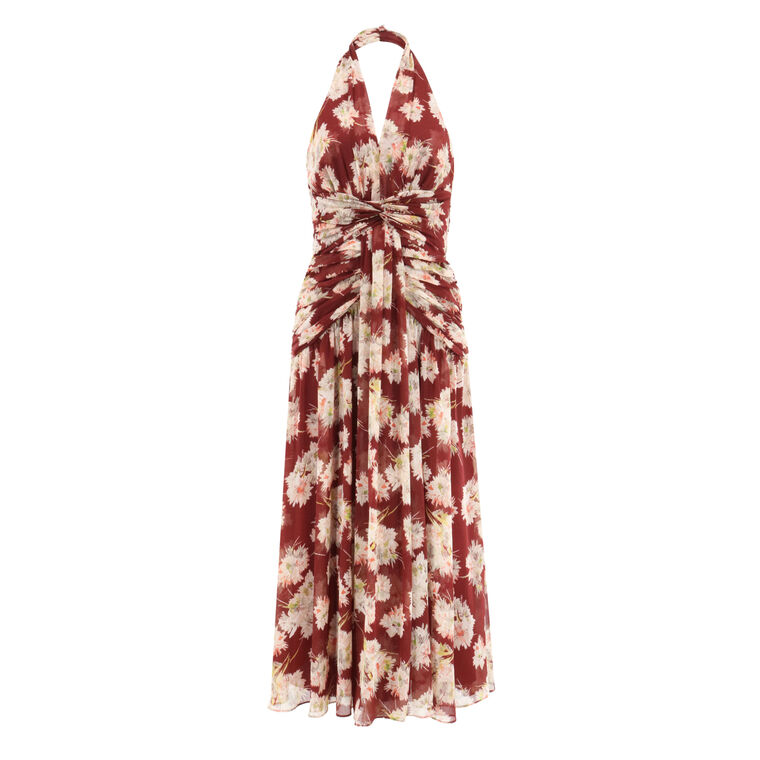 Mae Bouquet Jelica Floral Halterneck Midi Dress image number null