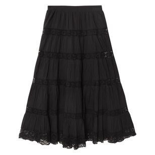 Amore Lace Trim Midi Skirt