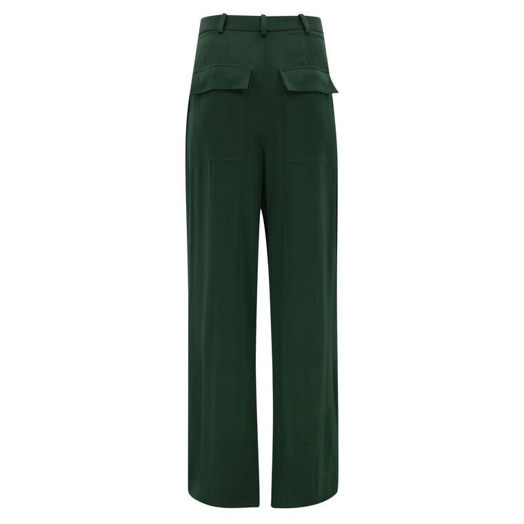 Pleated Doubleface Satin Relaxed Pant image number null