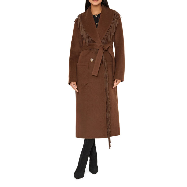 Wyatt Fringe Wool Overcoat image number null