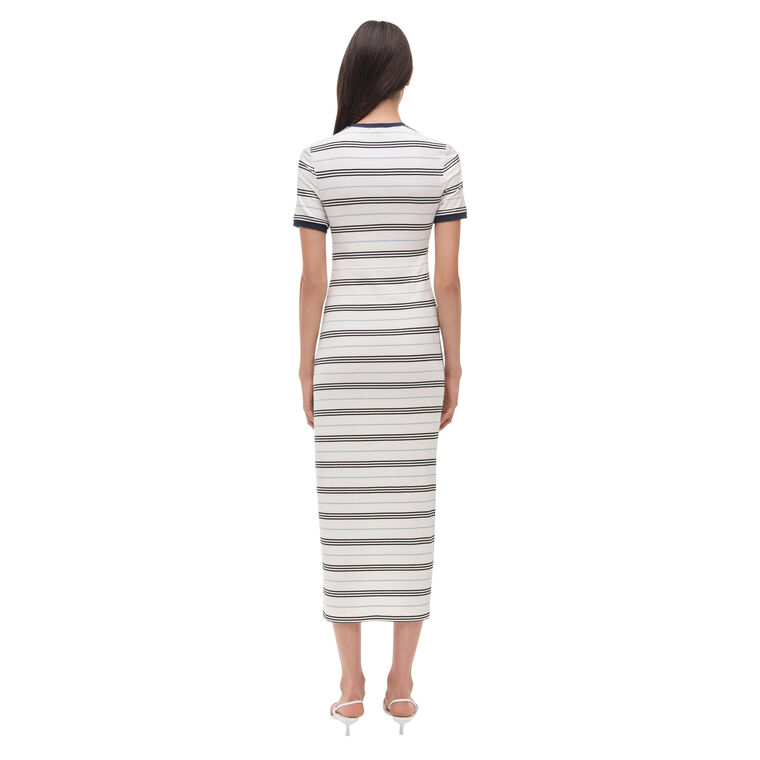 Shanna Striped Short Sleeve Midi Dress image number null
