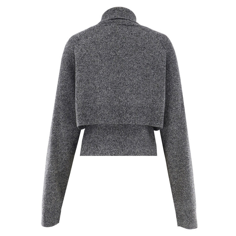Deconstructed Layered Turtleneck Knit Top image number null