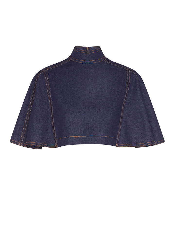 Hypnotic Short Sleeve Denim Capelet image number null