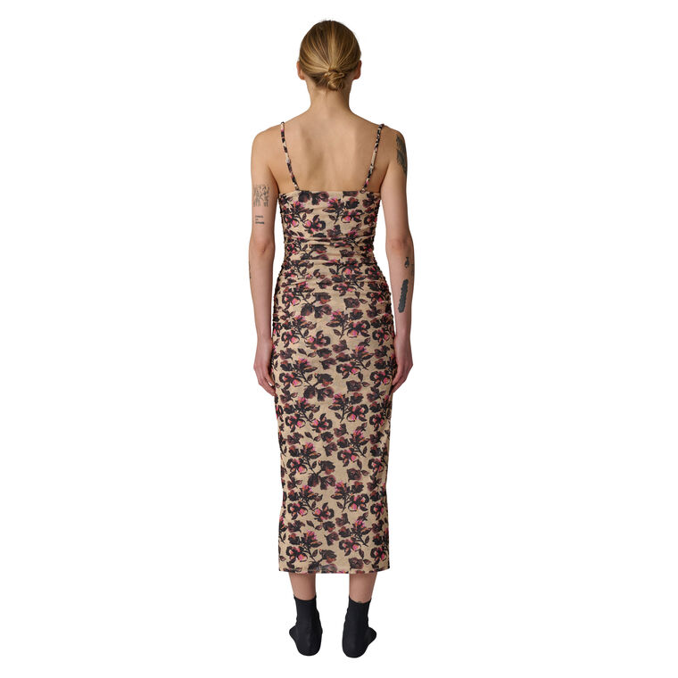 printed mesh jersey midi dress Dorothy Perkins Women's Petite Floral Angel Sleeve Keyhole Mesh Jersey Midi Dress | Size: 8