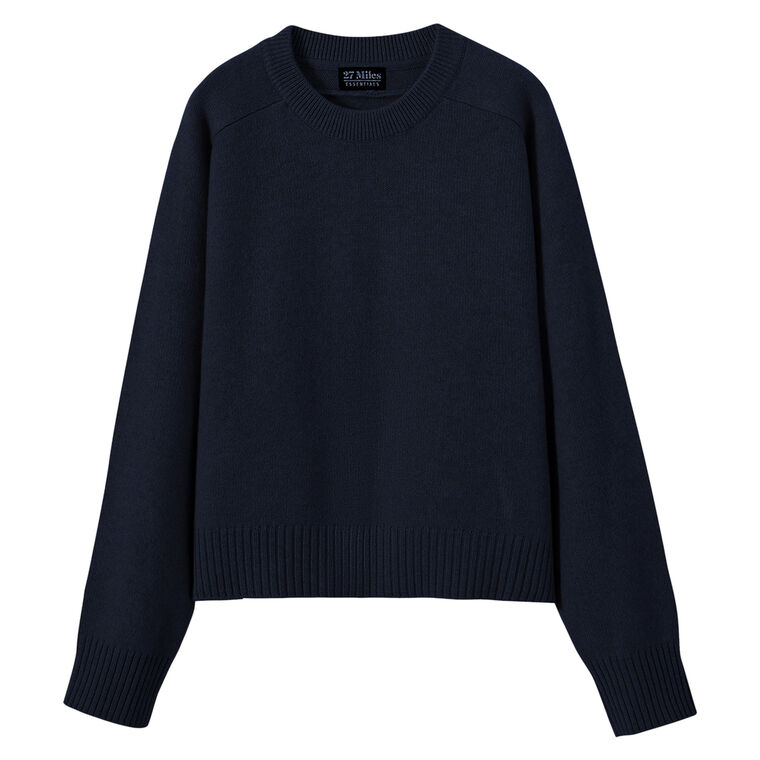 Iliana Cashmere Boxy Crewneck Sweater image number null