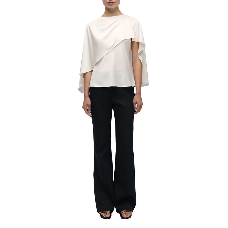 Eliora Draped Satin Cape Top image number null