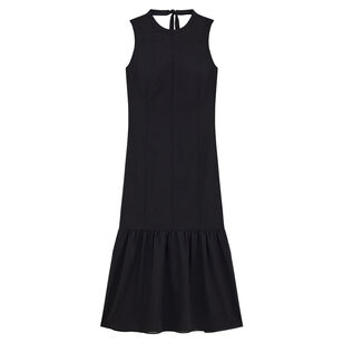 Sleeveless Tie Neck Tiered Midi Dress