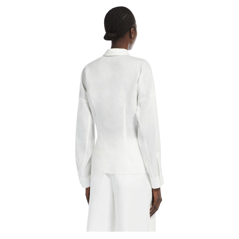 Spoleto Light Linen Button Front Shirt image number null