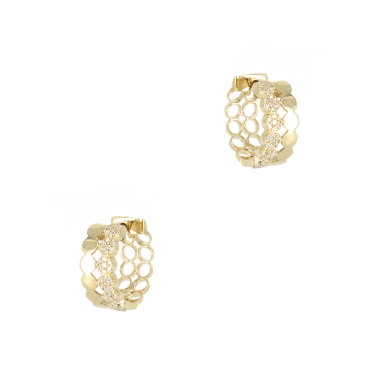 Rigad Honeycomb Diamond Huggies image number null
