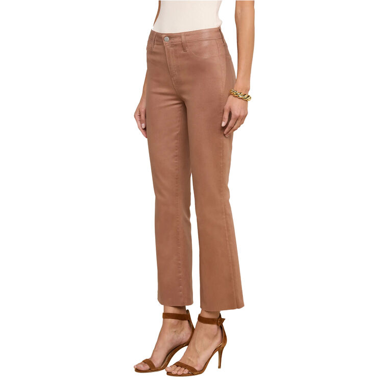 Kendra Coated High Rise Crop Flare Jean image number null