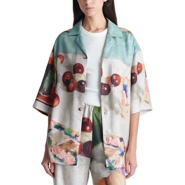 Caspian Short Sleeve Silk Blouse image number null