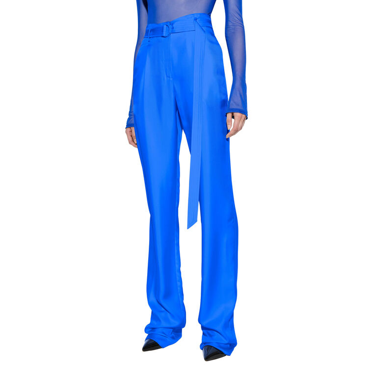 Silky Twill Belted Pant image number null
