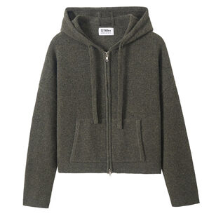 Rowe Cashmere Cropped Zip Hoodie