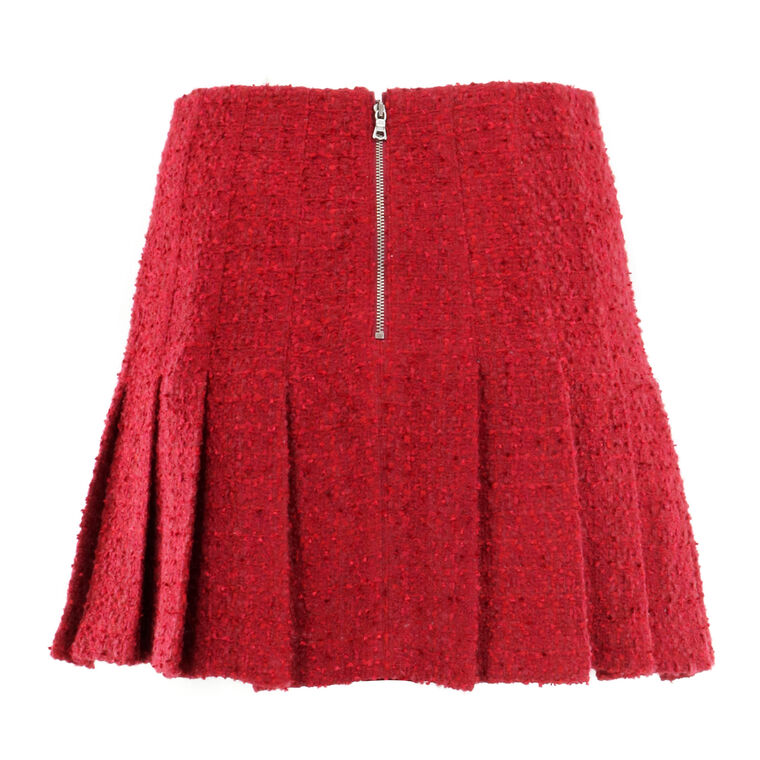 Carter Pleated Tweed Mini Skirt image number null