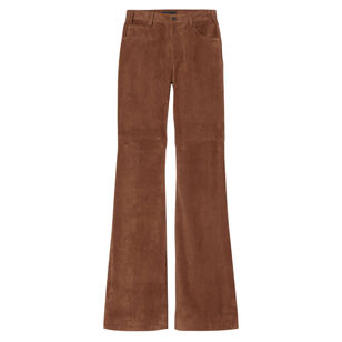 Roe Suede High-Rise Flare Leg Pant