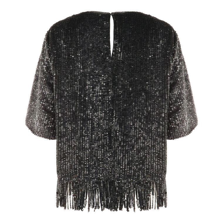Yona Sequined Fringed-Hem Blouse image number null
