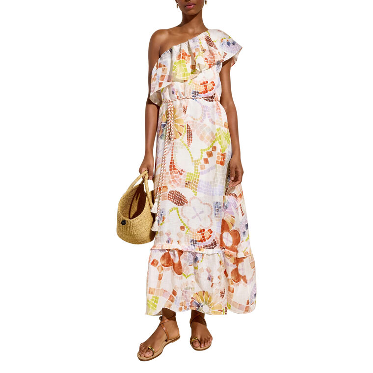 Raya One-Shoulder Belted Maxi Dress image number null