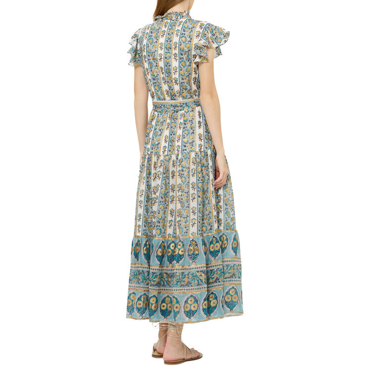 Ruffle Collar Button Maxi Dress image number null