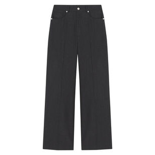 Korina Wool Twill Wide-Leg Pants