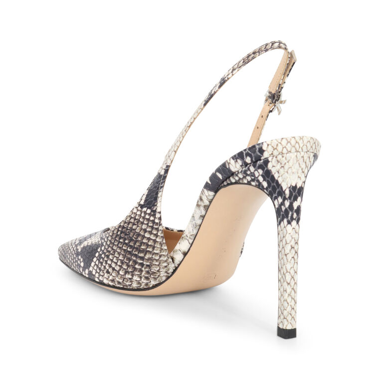 100mm Embossed Square-Toe Slingback Pumps image number null