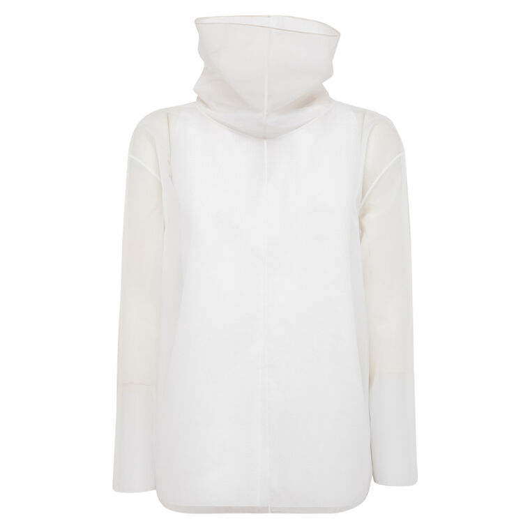 Long Sleeve Nylon Organza High Neck Top image number null