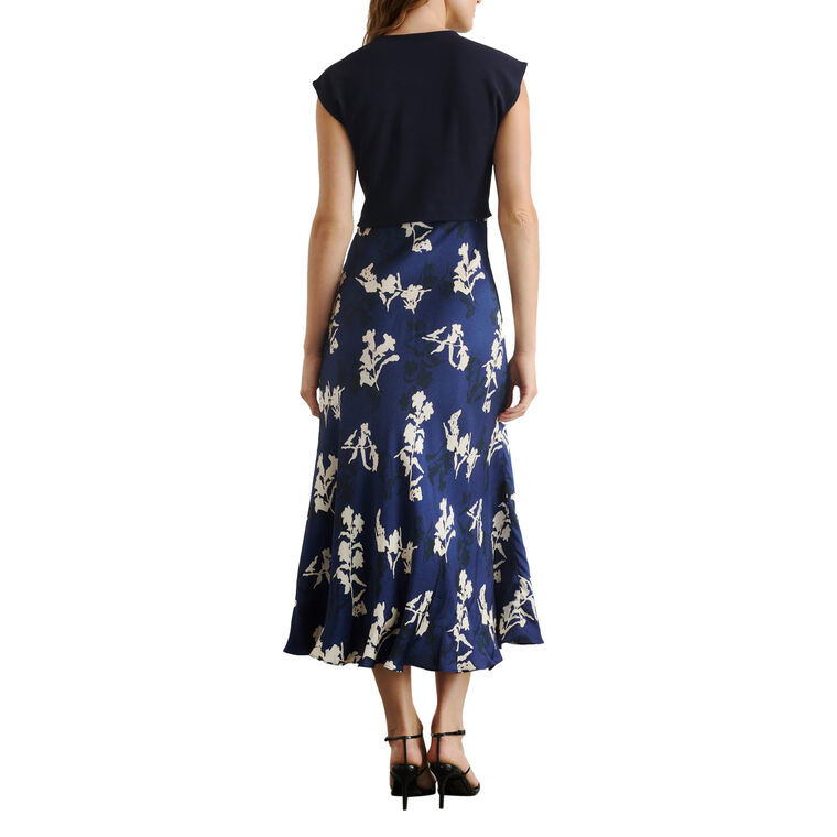 Rosabeth Twist-Front Cap Sleeve Midi Dress image number null