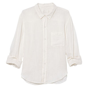 Kayla Shrunken Long Sleeve Linen Shirt