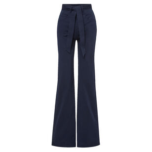 Rosanna Belted Wide-Leg Cotton Twill Pant