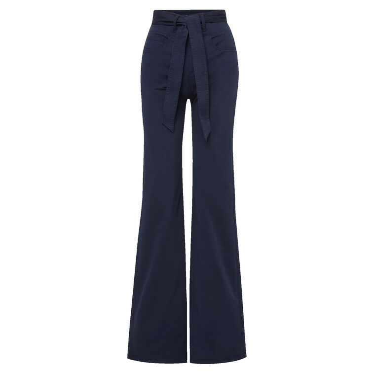Rosanna Belted Wide-Leg Cotton Twill Pant image number null