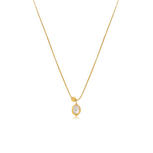 18kt Gold and Herkimer Metamorphic Necklace