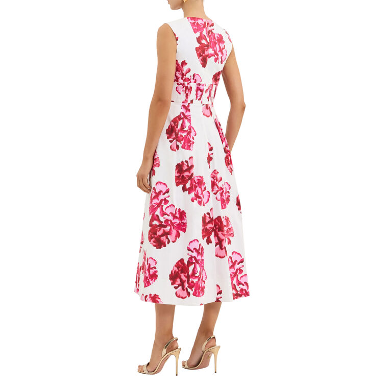 Sleeveless Damask Rose Midi Dress image number null
