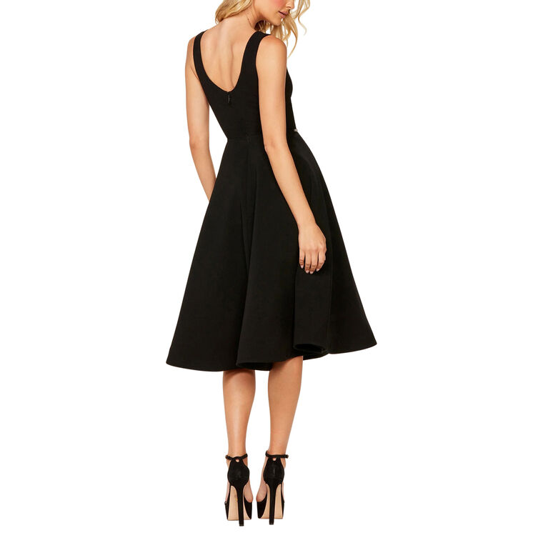 Helena Sleeveless Crystal Bow Fit And Flare Midi Dress image number null