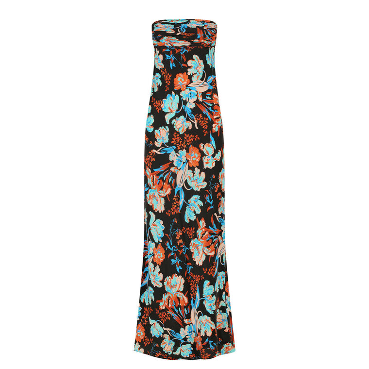 Flotte Silk Ruched Bodice Maxi Dress image number null