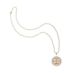 Embellished Pendant Coin On Classic Rolo Chain
