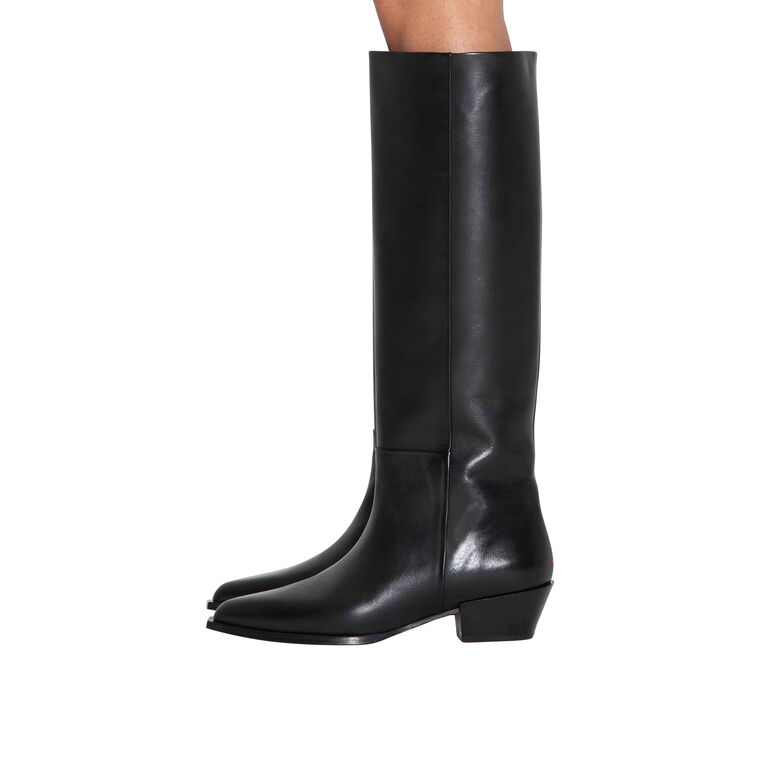 Arla Leather Cowboy Knee High Boot image number null