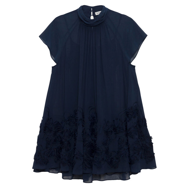 Aviel Short Sleeve Chiffon Mini Dress image number null