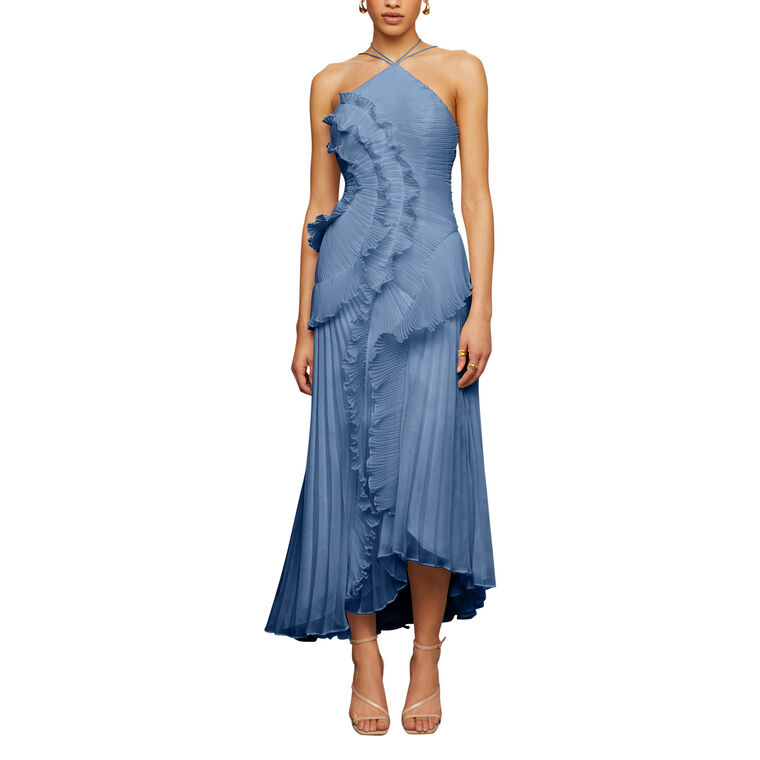 Lorelie Halterneck Pleated Gown image number null
