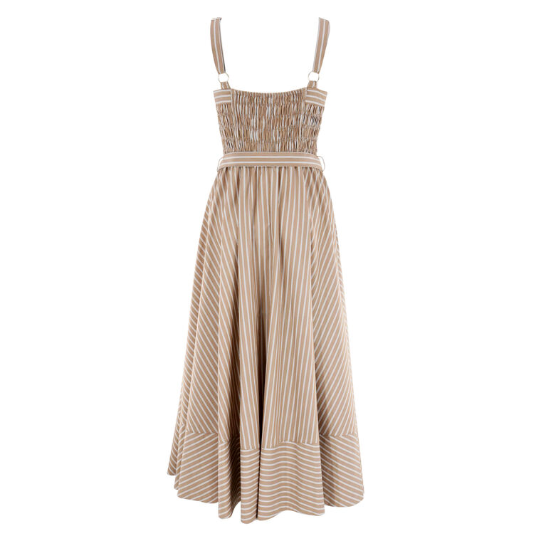 Clara Sleeveless Belted Stripe Zoie Midi Dress image number null