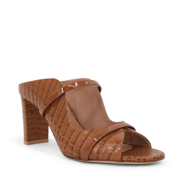 Norah 70mm Croc-Embossed Patent Leather Mule image number null