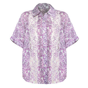 Lilian Short Sleeve Button-Up Top