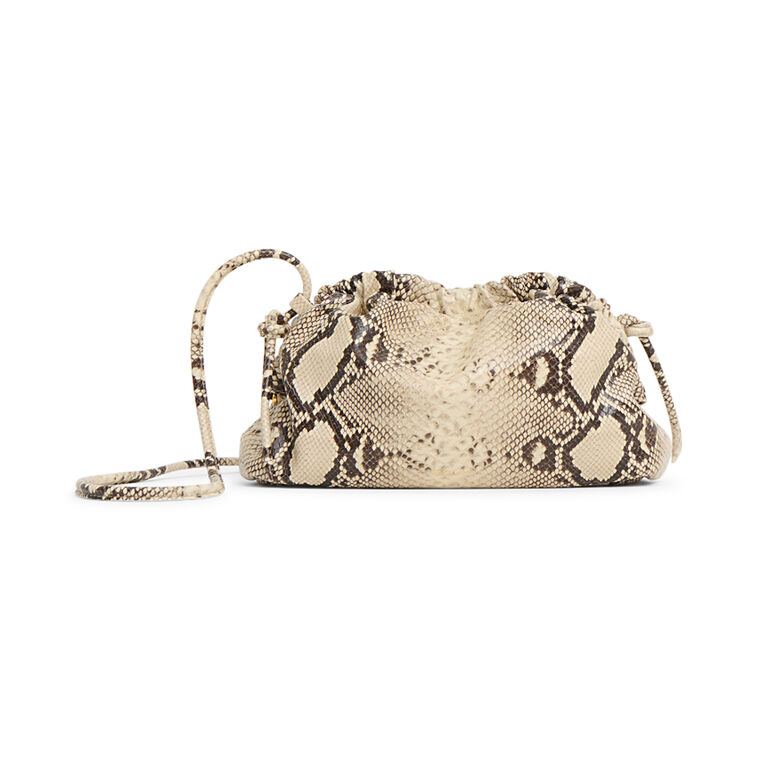 Mini Cloud Snake-Embossed Leather Clutch image number null