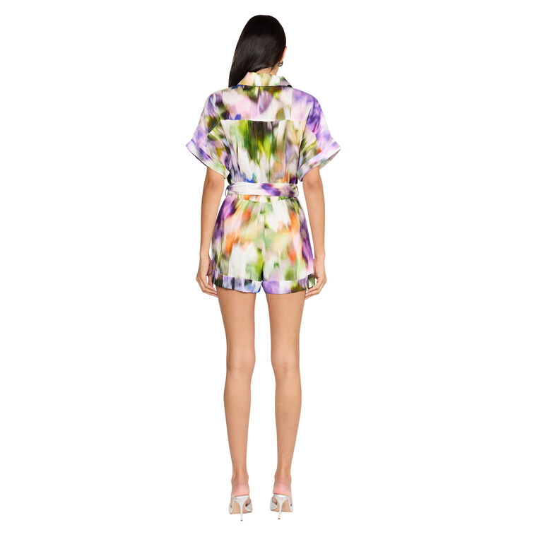 Amaya Short Sleeve Belted Romper image number null