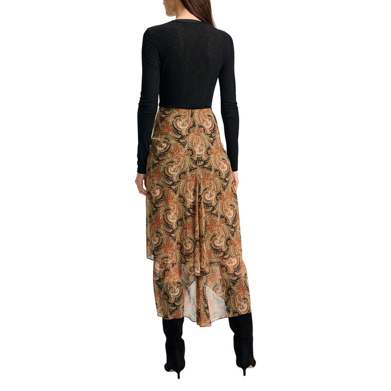 Sira Silk Midi Skirt image number null