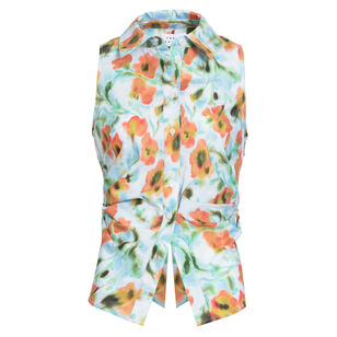 Hannah Sleeveless Collared Cinched Waist Top