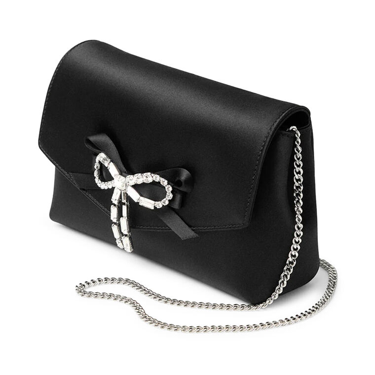 Satin Mini Bag With Crystal Bow image number null