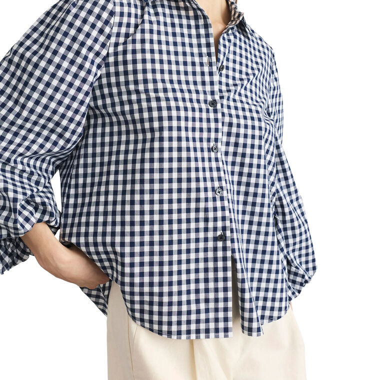 Marina Long Sleeve Gingham Top image number null