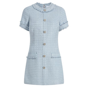 Lenetta Short Sleeve Tweed Mini Dress
