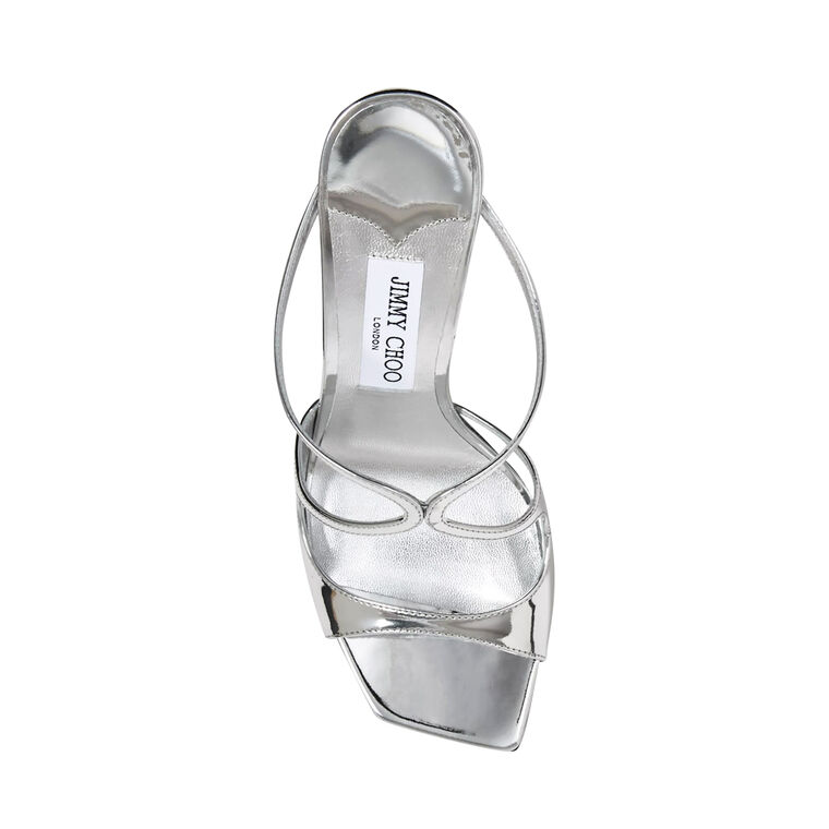 Anise 95mm Liquid Metal Leather Mule image number null