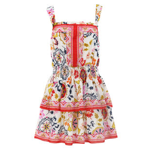 Alicia Cotton Sleeveless Smocked Mini Dress